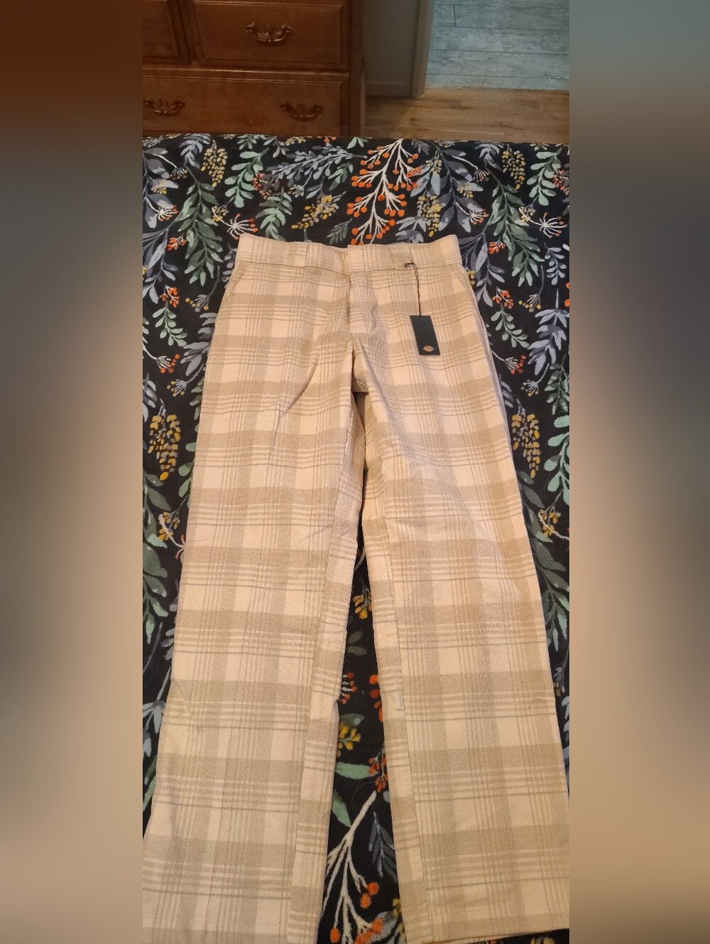 Dickies Tan Plaid Courdoroy Pants Women's 29